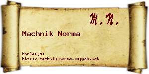 Machnik Norma névjegykártya